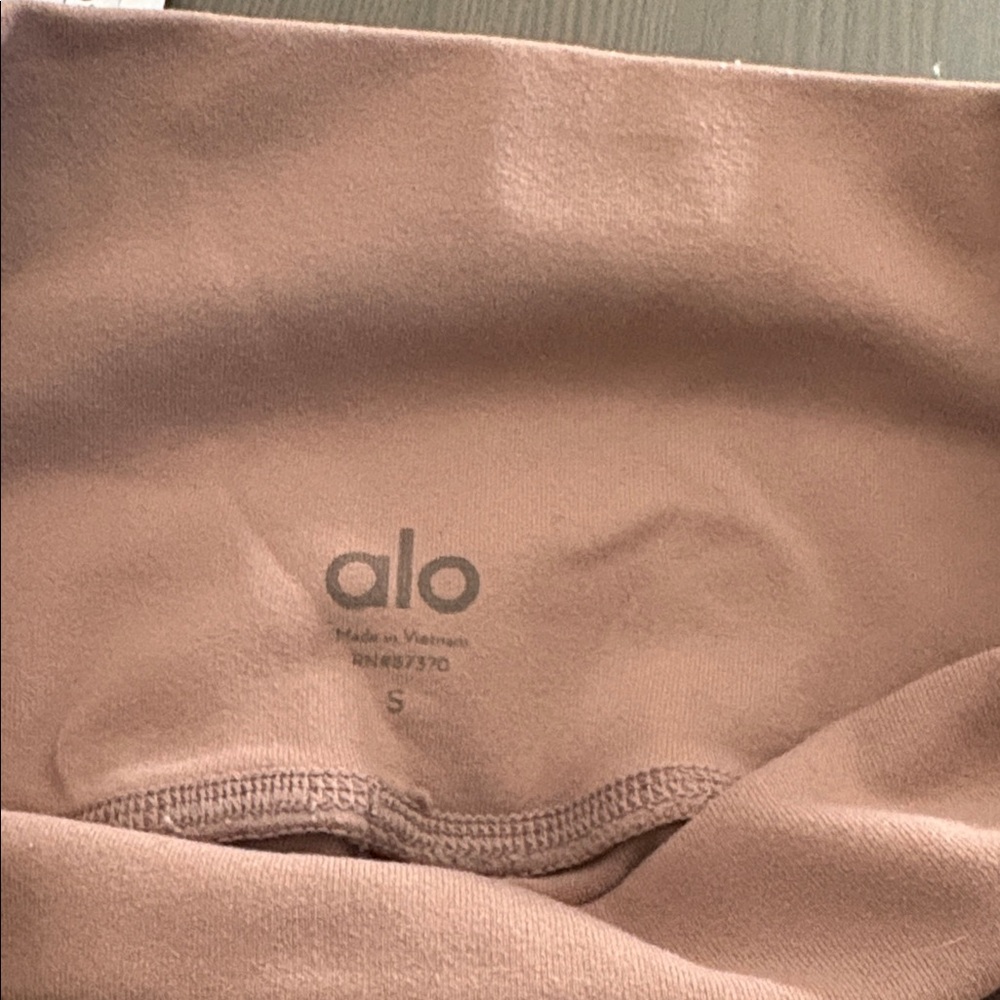 Alo Yoga High-Waist Moto Leggings Ribbed Mesh Paneling Mauve Size Small - Picture 10 of 11
